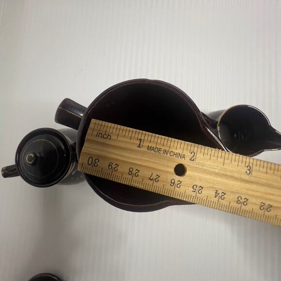 Vintage Japanese Moriage Style Redware Coffee/Teapot with Creamer and Sugar - Picture 8 of 12